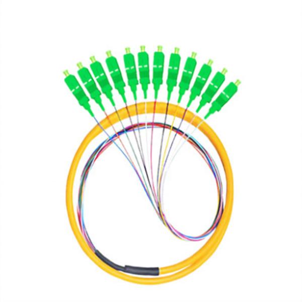 0.9mm SC SM Pigtail 8 12 Color Coded , G652D Tight Buffered Fiber Optic Cable