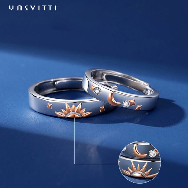 0.35cm золото кольца 18k луны 1.2g и звезды покрытое для того чтобы соединить серебряные кольца