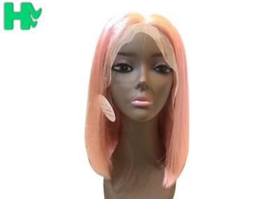 Front Lace Natural Human Hair Wigs , Short Glueless Malaysian Bob Wig