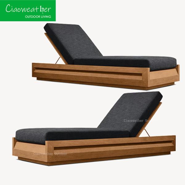 Modern Outdoor Furniture Luxury Resort Beach Chaise Villa Pool Lounge Chairs Outdoor Pool Teak Outdoor Sun Lounge Chair