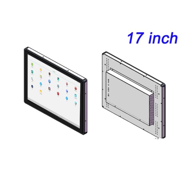17 inch Embedded Fully Enclosed Dustproof and Waterproof Front Dual USB Switch Workshop Android Industrial Displays