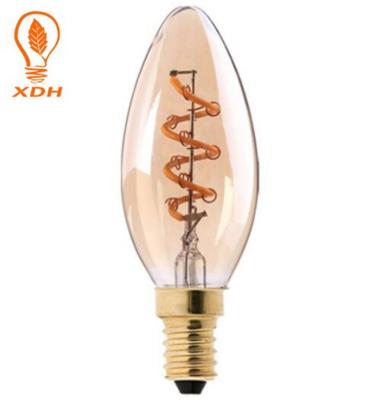 Vintage Edison Bulb Lamp do bulbo E14 E12 110V 220V 3W do filamento do diodo emissor de luz da espiral C35