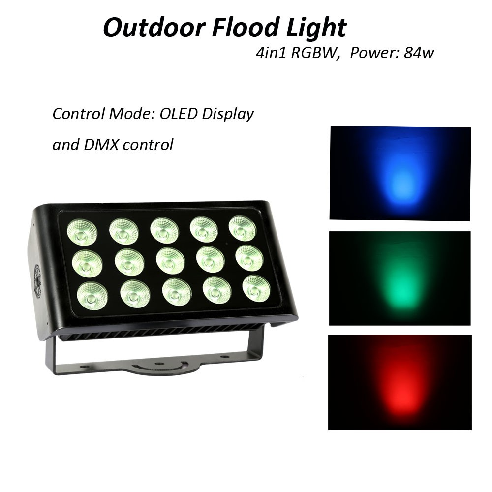 rgbw 15*5W 4-IN-1 привело коммерчески промышленные приспособления освещения на открытом воздухе этапа светов потока на стойках