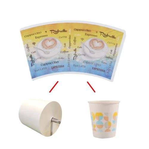 FSC Certification Factory Supplier Paper Cup Fan Logo Size Design 100% Foodgrade