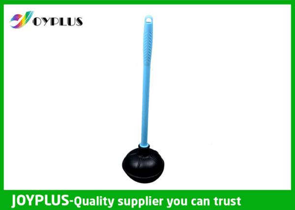 Durable Bathroom Cleaning Accessories Black Toilet Plunger With Plastic Handle
