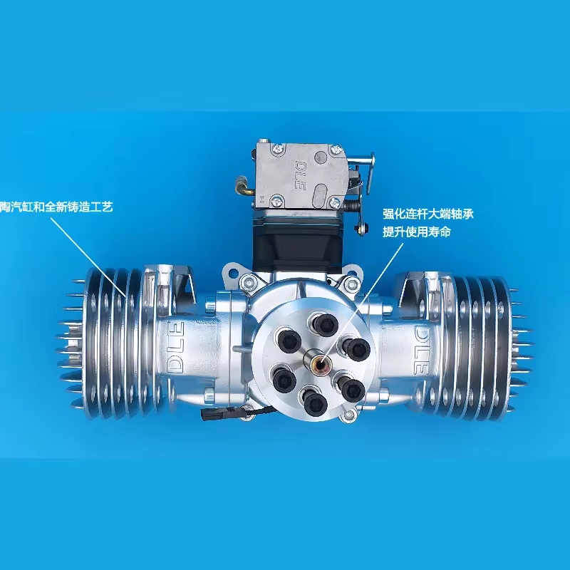 Hot DLE170 Aviation Model Gas Engine Dual Cylinder Two Stroke Side Exhaust Natural Air-Cooled CC Displacement for Drone