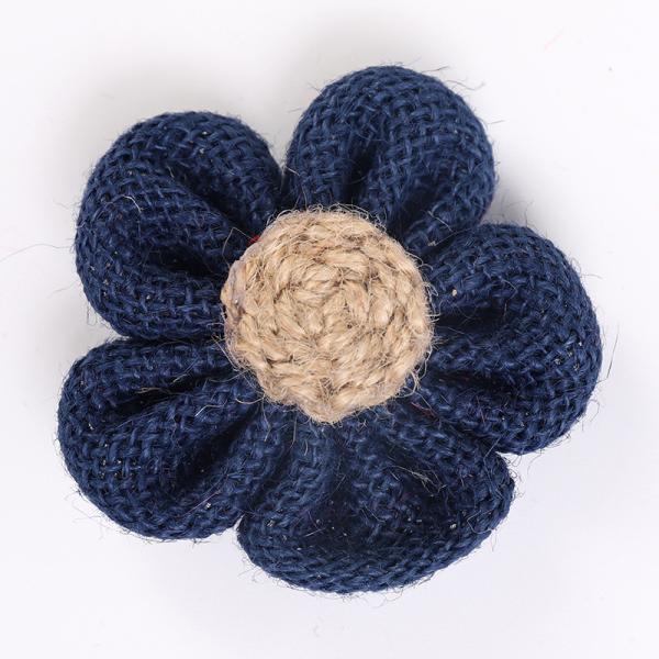 8cm Burlap Ribbon Flowers Diy Orange Black Jute Rope Flower