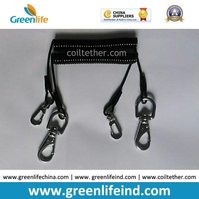 Flexi Tool Safety Coiled lanyard  w/Stainless Steel Snap Hooks on each end for Clipping to Your Valuable Merchandise