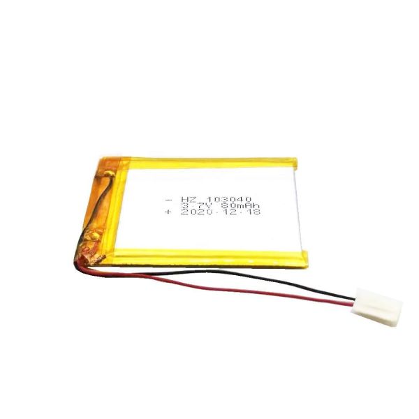 1mm Ultra Thin Lipo Battery 103040 80mah 3.7v Lithium Polymer Battery For Card