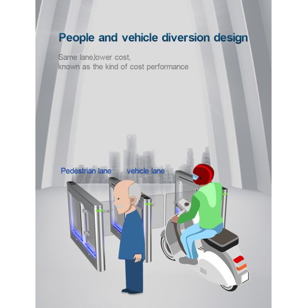 Ворота турникета стального вырезывания лазера пешеходные с контактом лицевого опознавания сухим