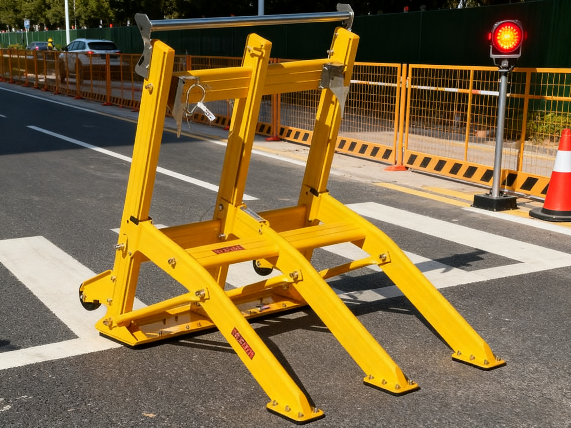 25KG Lightweight Portable Vehicle Barrier with Foldable Design and Electrostatic Spray Coating