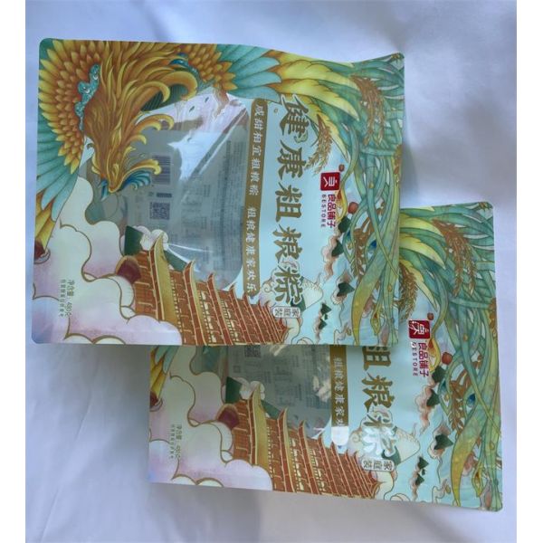 Clear Window Flat Bottom Food Bags Metal Free 480g Custom Printed