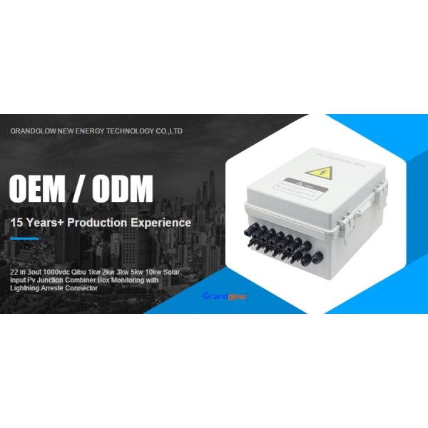 22 in 3out 1000vdc Qibu 1kw 2kw 3kw 5kw 10kw Solar Input Pv Junction Combiner Box Monitoring with Lightning Arreste Connector