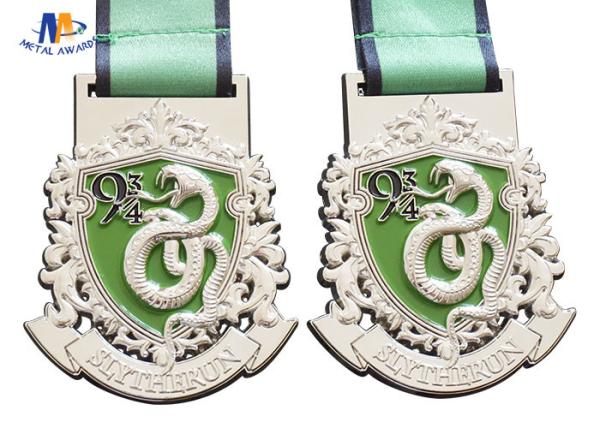 3D Design And Cut Out Custom Award Medals Color Filled With Heat Transfer Lanyard