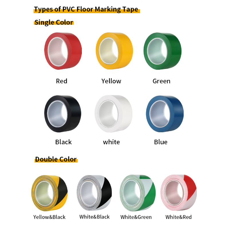 Waterproof Custom Size PVC Marking Tape For Safety Warning Floor Marking Adhesive Tape