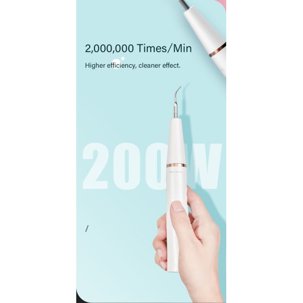 Family Dental Ultrasonic Tooth Cleaner Rechargeable 2.4cm Diameter ergonomic