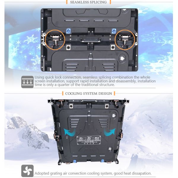 P5 SMD 3528 Full Color Outdoor Led Display Die Casting Aluminum Cabinet 640mm x 640mm