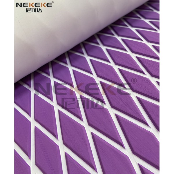 Marine Custom Color Purple and White EVA Foam Marine Decking Durable Layer With UV Resistant Boat Flooring Material