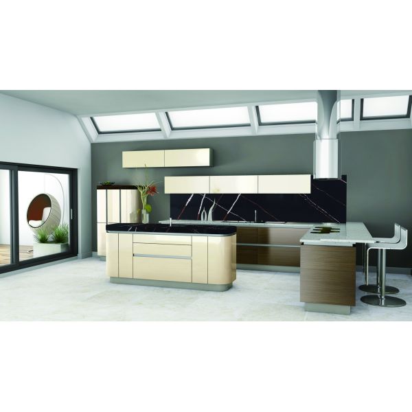 Черной плита кварца Calacatta размера 3200*1600*20mm сделанная по образцу молнией