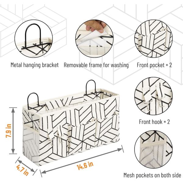 2pcs de bolso de almacenamiento de pared grande colgando, el armario de la puerta de lino de tela bolsillos organizador, a prueba de agua para el salón dormitorio