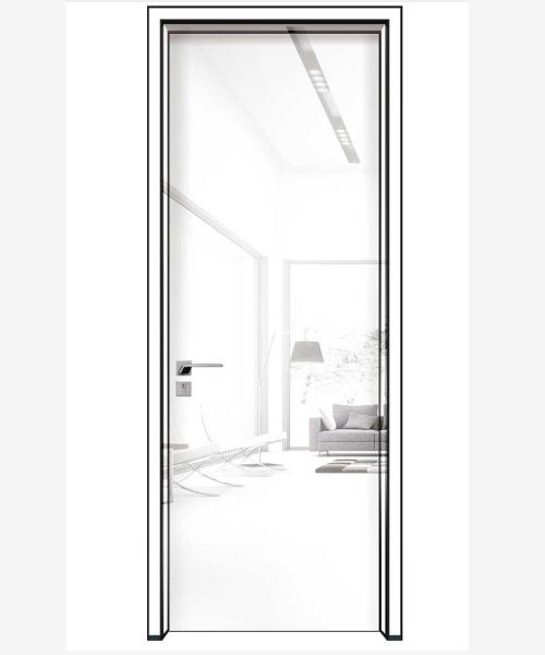 Aluminum Frame glossy black front door,black lacquer door for bedroom