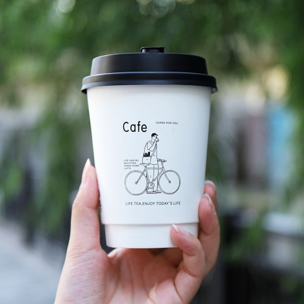 Single Wall Plastic Free Water-Based Hot Coffee Disposable Paper Cup with PLA Paper Cover