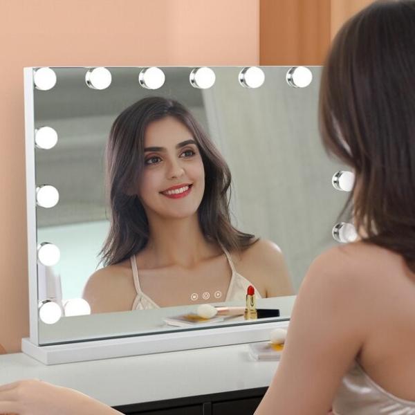 Large Hollywood Mirror And Lights 50x Magnifying For Home Makeup
