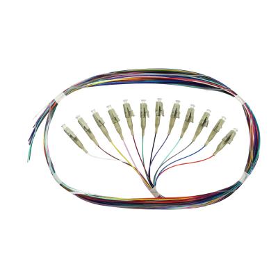 Cor da trança OM1 OM2 LC UPC 12 da fibra multimodo do PVC 0.9mm de LSZH
