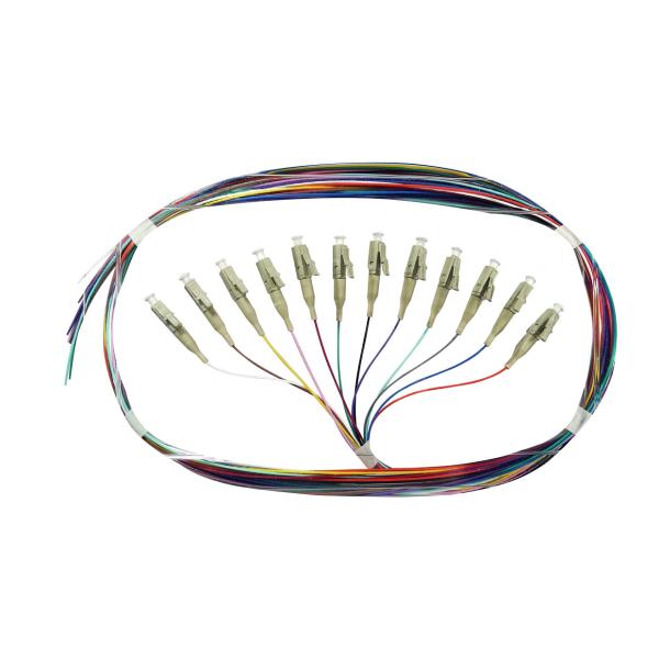 Cor da trança OM1 OM2 LC UPC 12 da fibra multimodo do PVC 0.9mm de LSZH