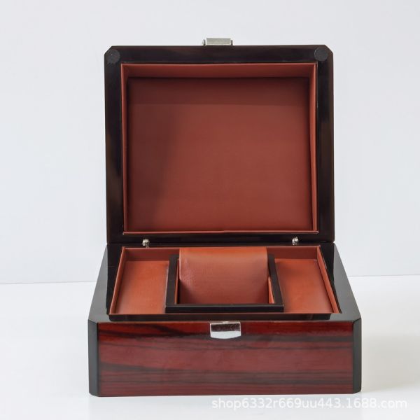 High end watch box factory direct sales piano lacquer wooden box packaging box elegant jewelry box gift packaging customization