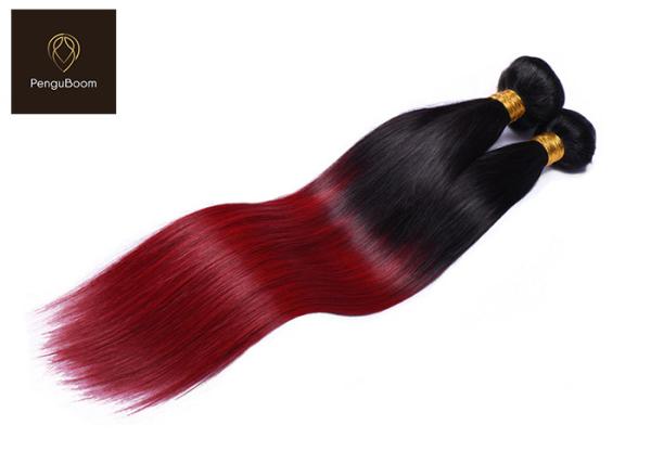 Straight 45.72cm 18 inch Ombre Colored Human Hair Bundles 1b Bug St