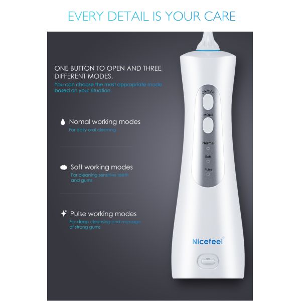 Electric Oral Care Water Flosser CQC Cordless Water Flosser Rechargeable Travel