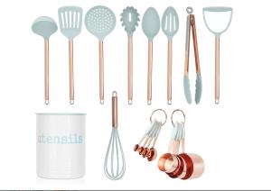 O utensílio de nylon da cozinha do ODM ajusta azul-céu para colorir BPA sem
