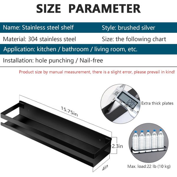 Стенная полка Металлические стенные полки Стенный организатор для хранения бутылок черных специй