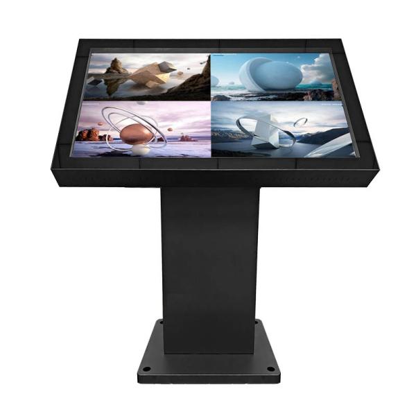 43 Inch Fanless IP65 Waterproof Outdoor Wayfinding Touch Screen Totem Black and Aluminum Plate Heat Dissipation Included