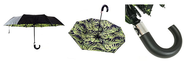 42 Inch Double Canopy Folding Umbrella Wooden Handle Automatic Opening And Closing Umbrella