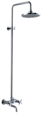 Two handles Shower faucet Ceramic Cartridge Wall Mounted In 2 Holes