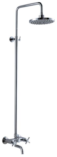 Two handles Shower faucet Ceramic Cartridge Wall Mounted In 2 Holes
