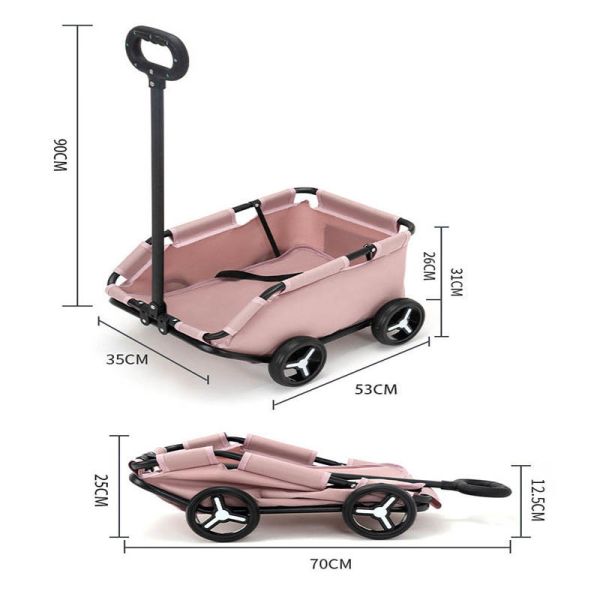Foldable Dog Stroller，Breathable Waterproof Shockproof，Lightweight  Pet Travel Cart for B2B Supply