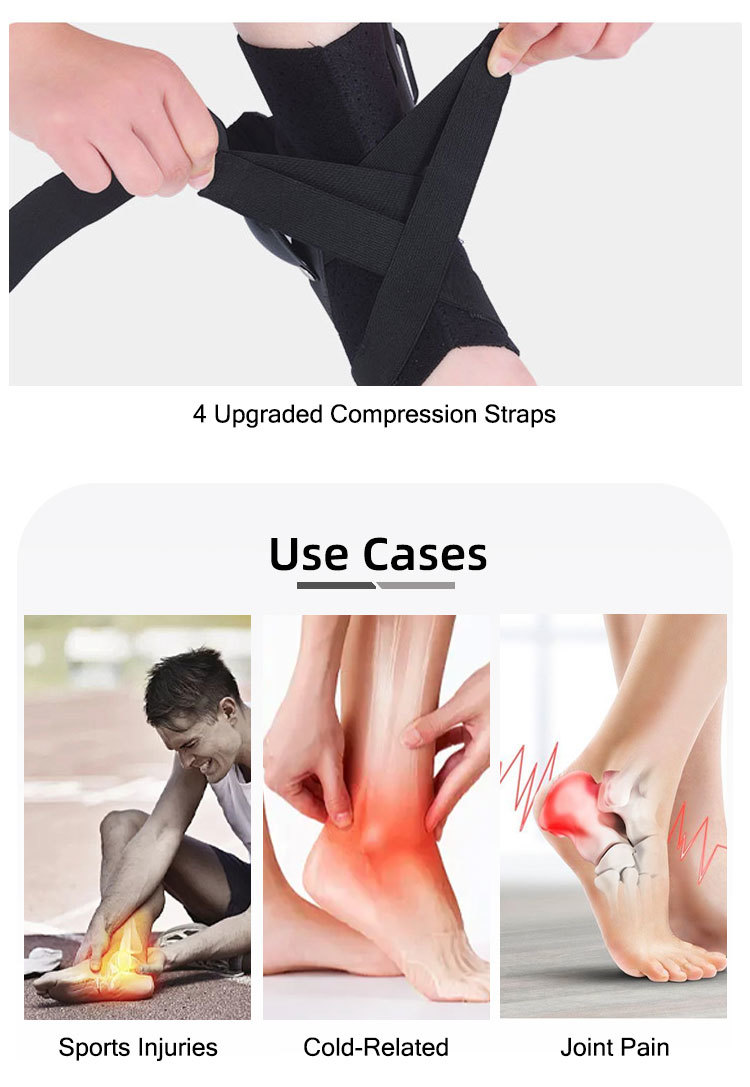 Hinged Ankle Fixation Brace, X‑Shape Compression Ankle Support Brace with Bilateral Stabilizer Shells, for Sprain, Sports Injury, Joint Pain & Post‑Injury Rehabilitation for Men Women