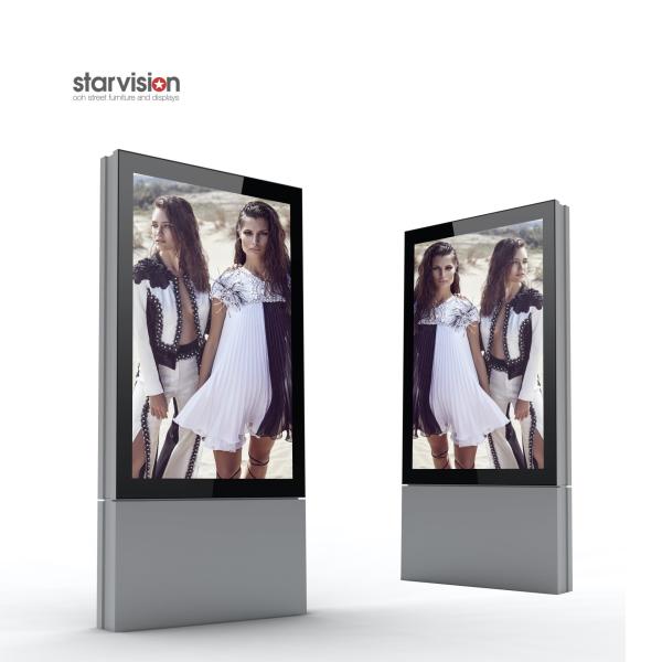 Floor Standing Railway Station Outdoor Digital Totem With LED Backlit