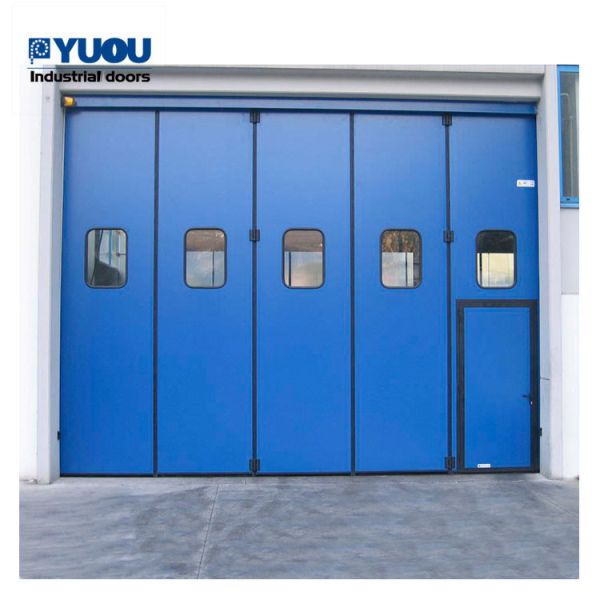 EPDM Aluminium Insulated Industrial Sliding Folding Doors PU Foam 57mm Thickness