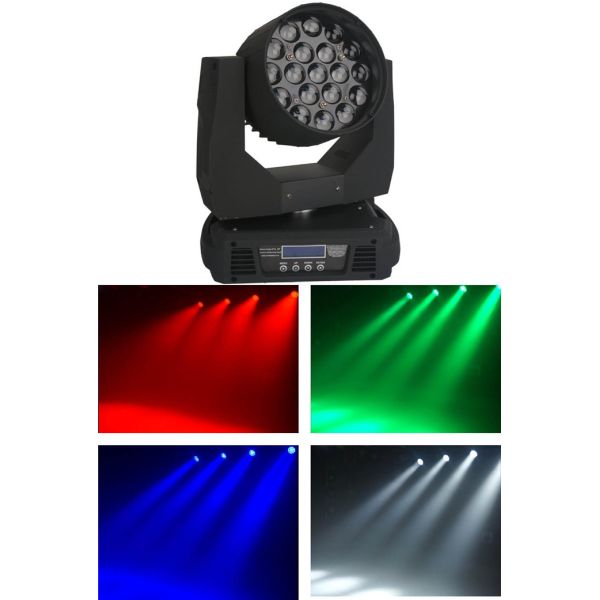 Mac Aura LED Zoom Moving Head Light 19PCS Nominal 15W LED 4 In 1 Lamp