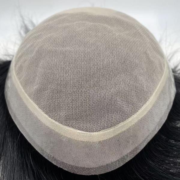 New Arrival Indian Human Hair Toupee for Men Natural Hairline and Invisible Knots Color Black Silk Base Hair Toupee
