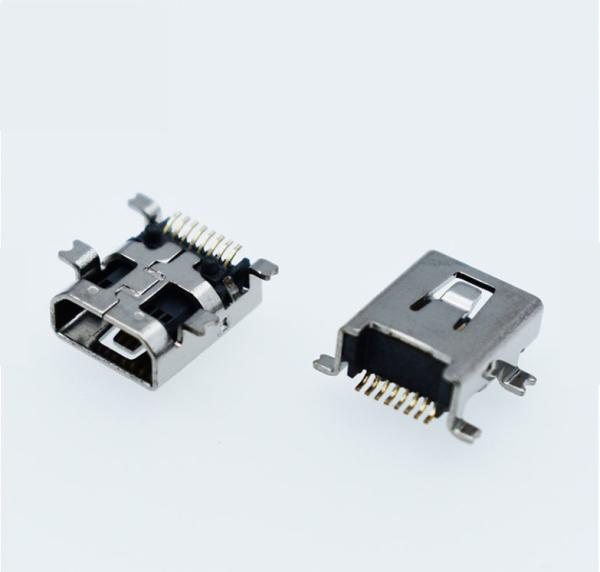 ROHS Approved Mid Mount MINI 8Pin Usb 2.0 Socket Connector