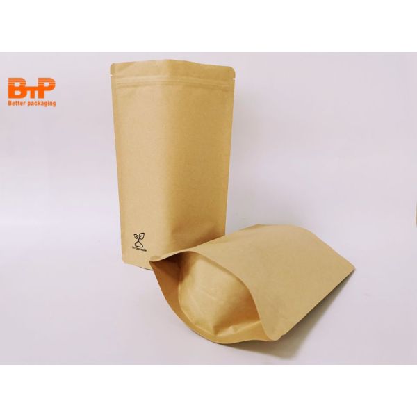Bio Pla  Pouch Bag Biodegradable Stand up Pouch Kraft Paper Compostable Package Zipper Bag Food Packaging Flat Bottom Pouch