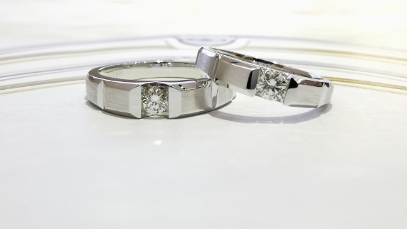 Rich Texture Groove Design 17mm Women12 Couple Pair Rings