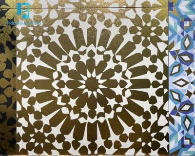 impression de jet d'encre des carrelages de couleur d'or de fleur de 60x60cm Sun 3D