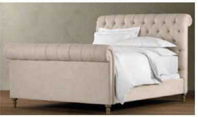 C-018 fabric upholstery soft king/queen size bed