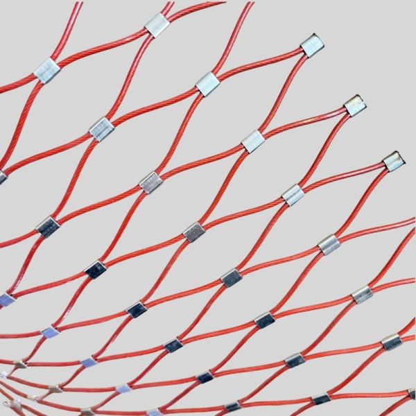 PVC Coated Ferrule Type Stainless Steel Cable Mesh 7x7